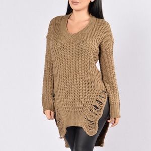 Distressed sweater